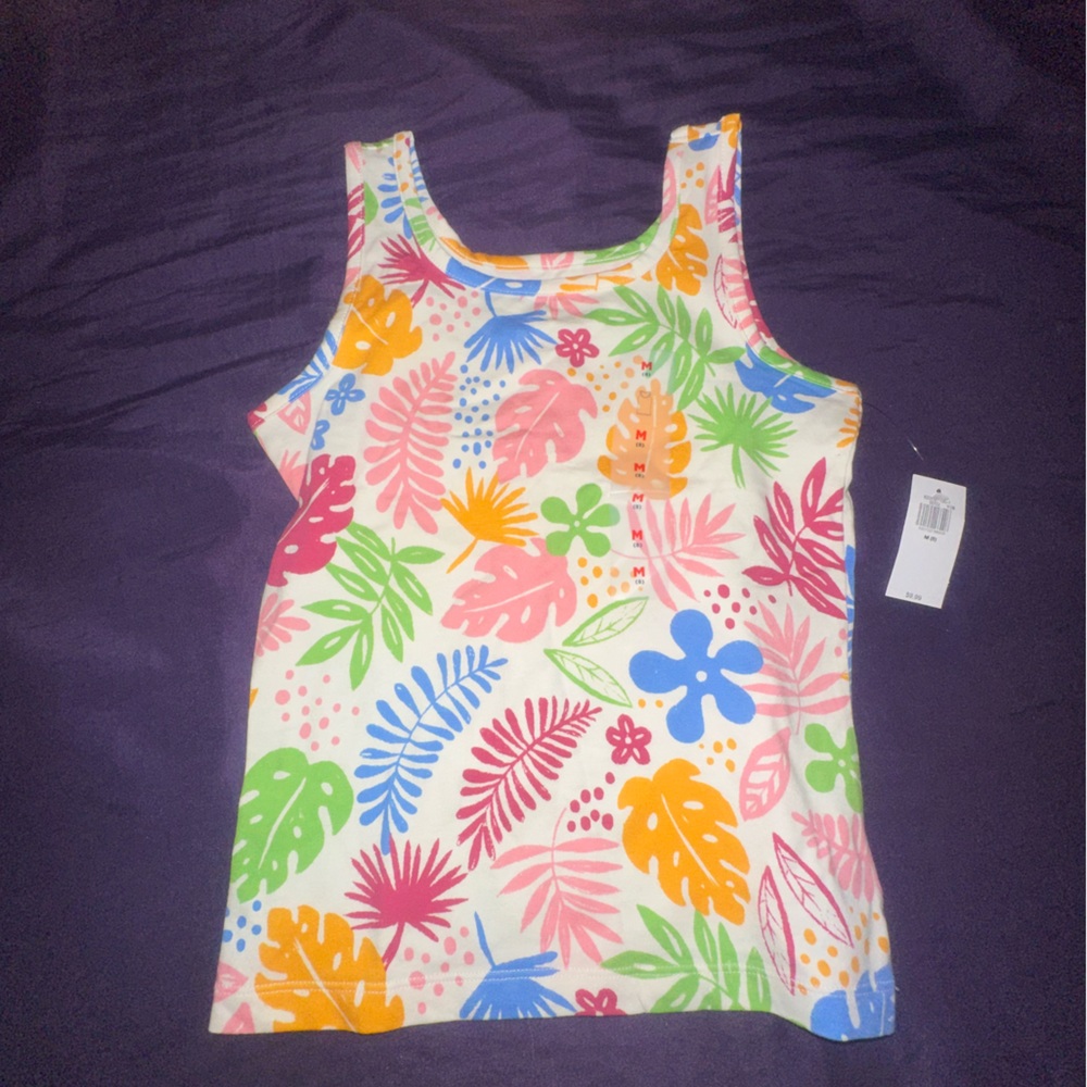 Old Navy Colorful Tropical Print Tank Top